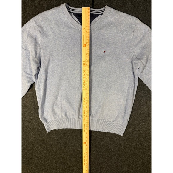 Tommy Hilfiger Men's Light Blue V Neck Long Sleeve Sweater Size L - Picture 4 of 8